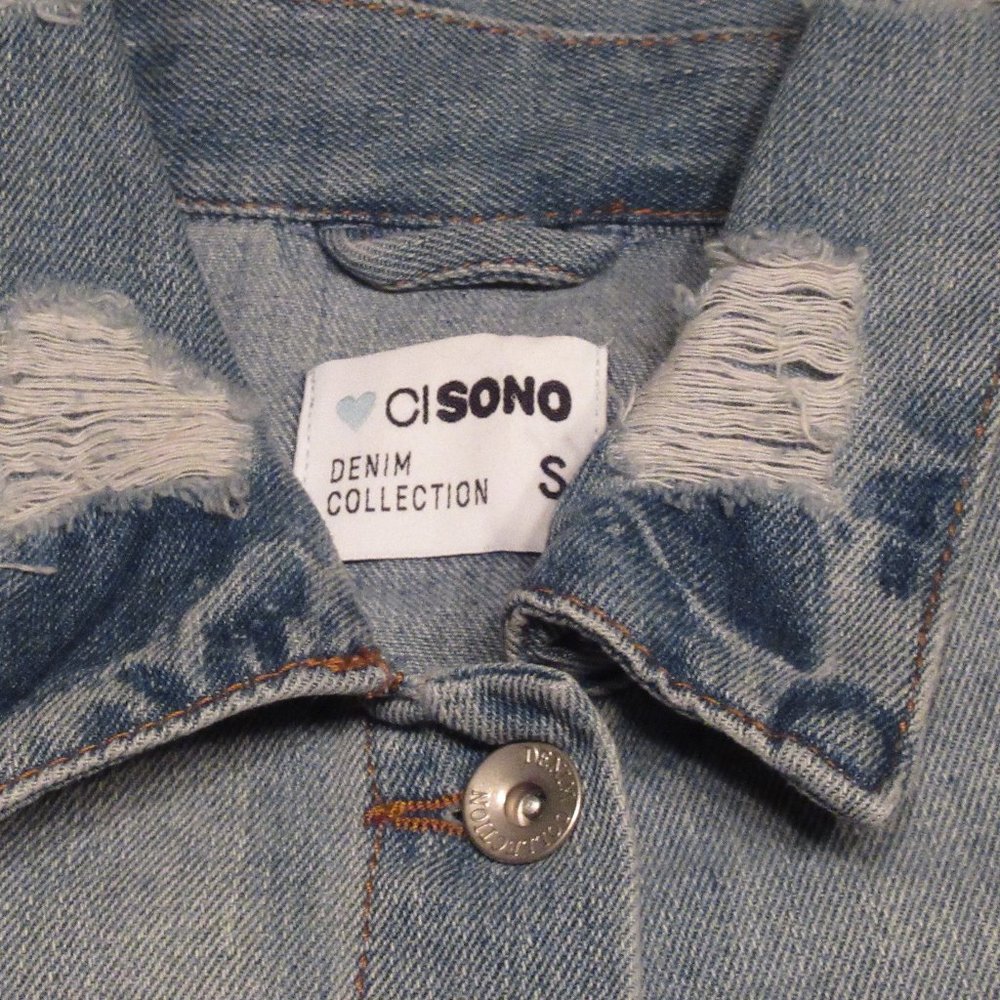 CI Sono Womens Distressed Denim Jacket, New, Size - S - Picture 10 of 10